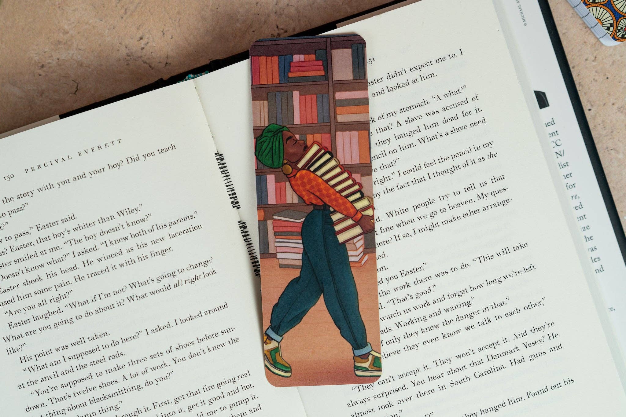 Black Girl Book Stacks Bookmark