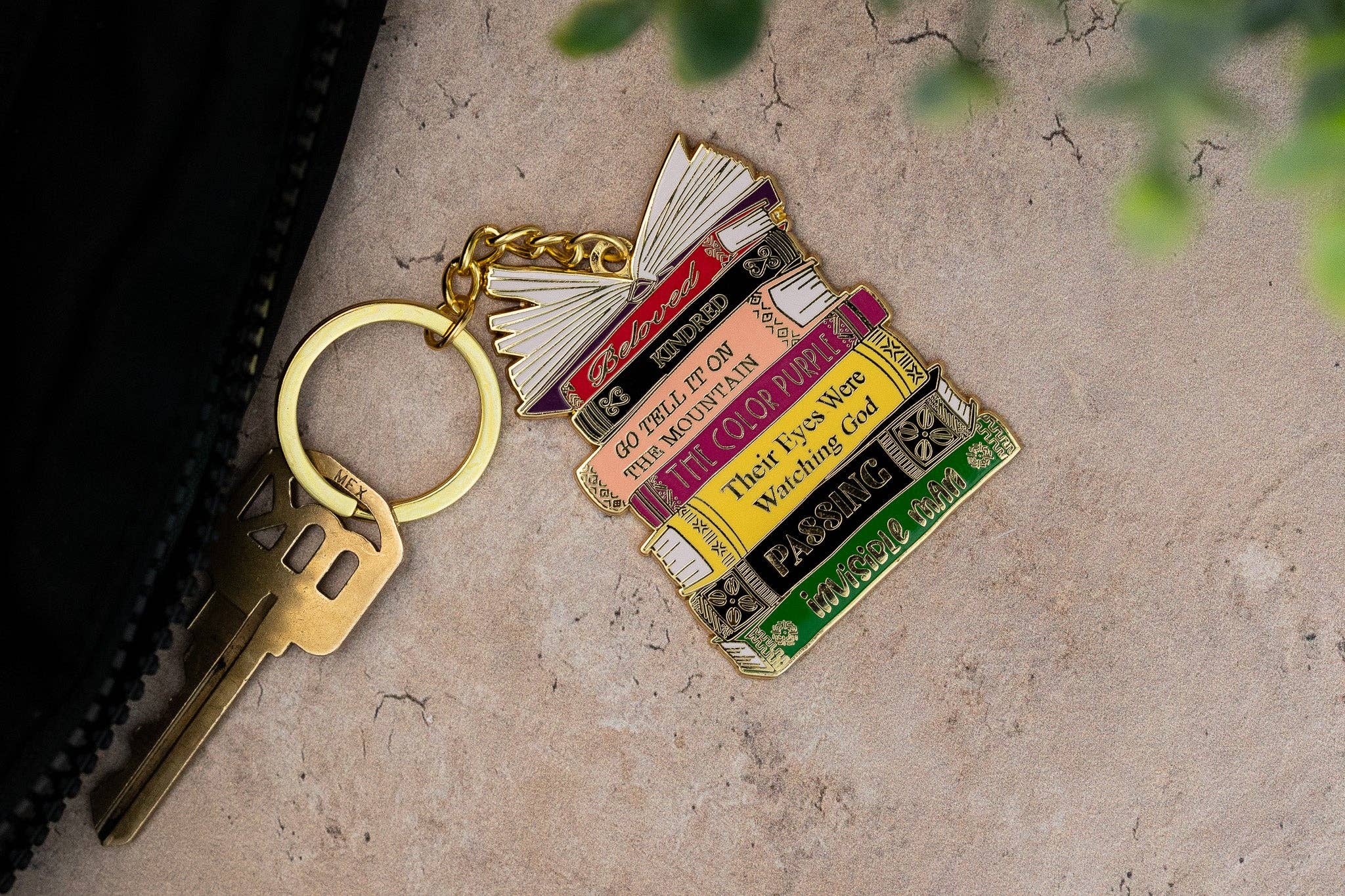 Classic Black Literary Keychain