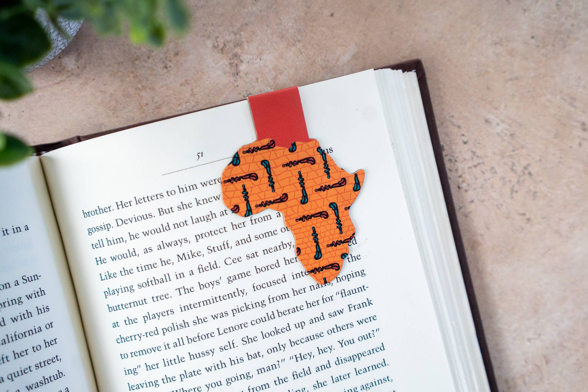 African Print Walking Sticks Magnetic Bookmark