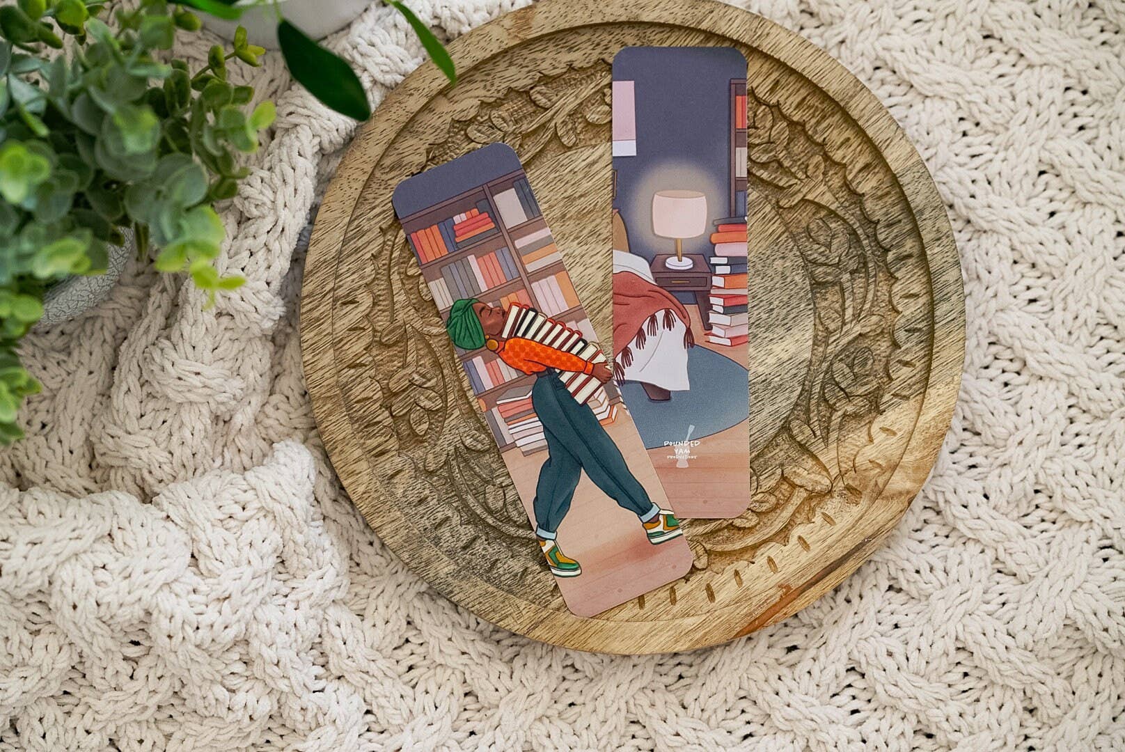 Black Girl Book Stacks Bookmark