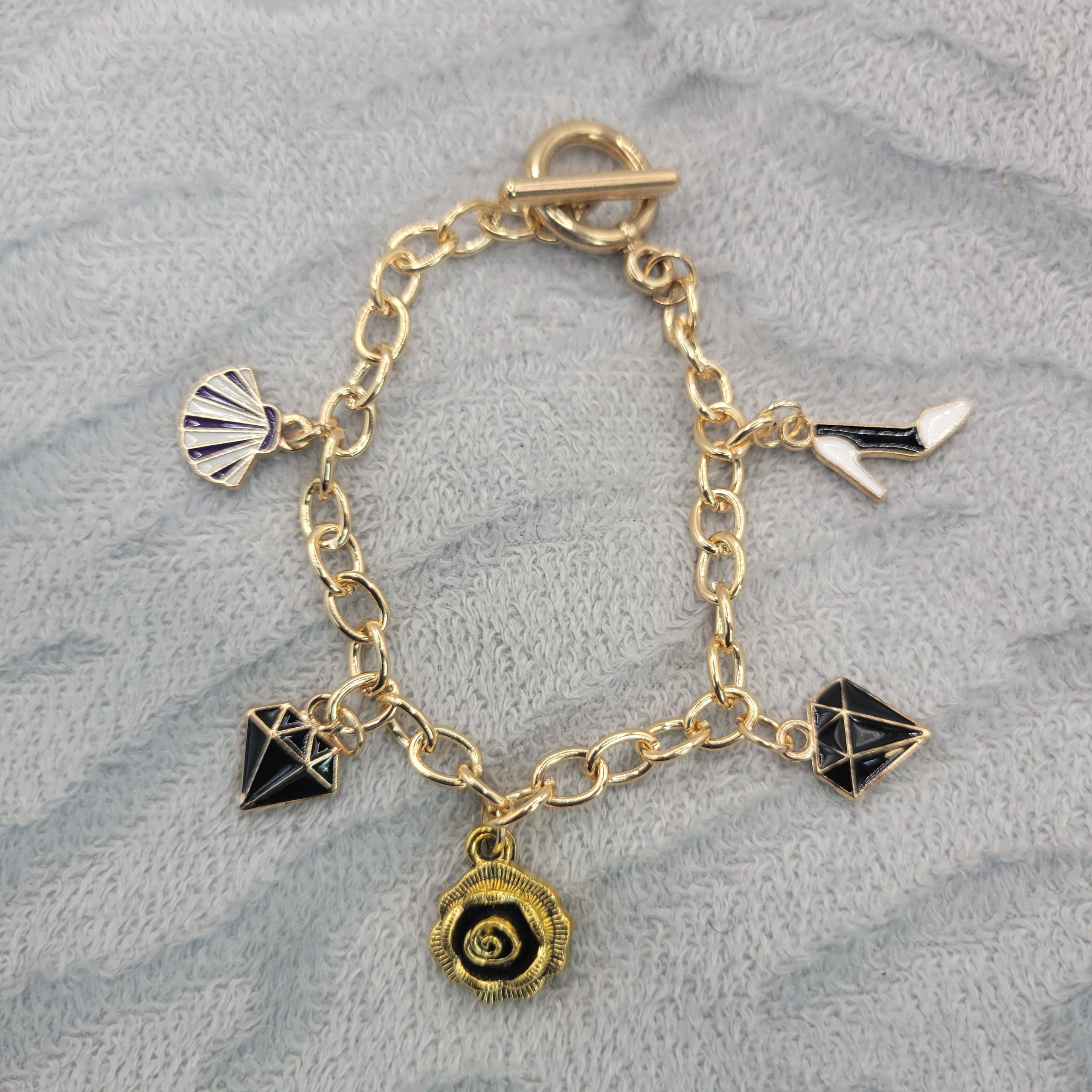 Black & Gold Charm Bracelet